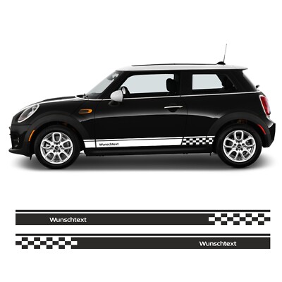 Seitenstreifen passt für Mini Cooper Wunschtext Aufkleber 185 x 11 cm