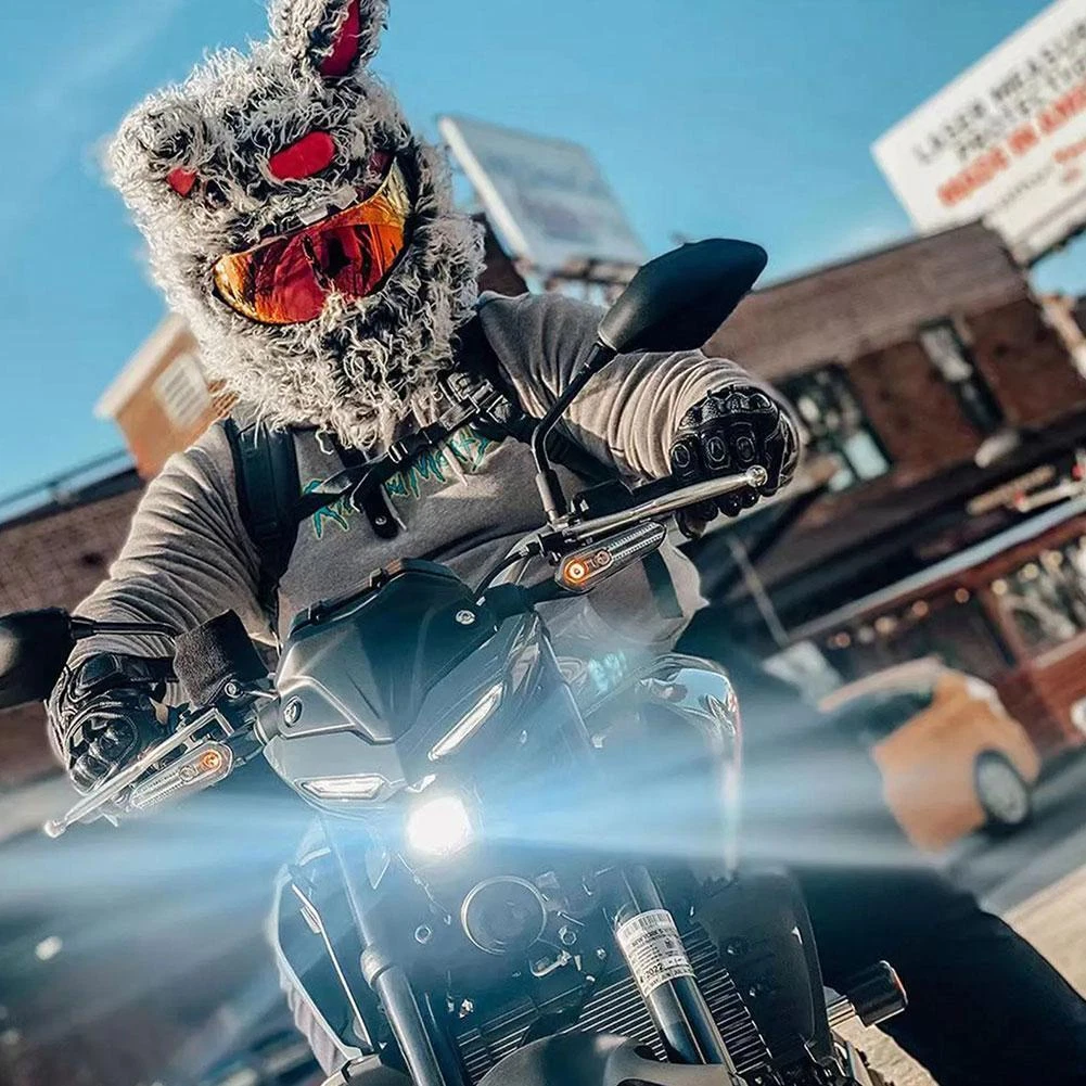 Furry hotsell motorcycle helmet