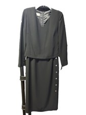 Sale! MSRP $225 JONES NY Dress Black Midi Dress Suit 6P NWT Office Career Court
