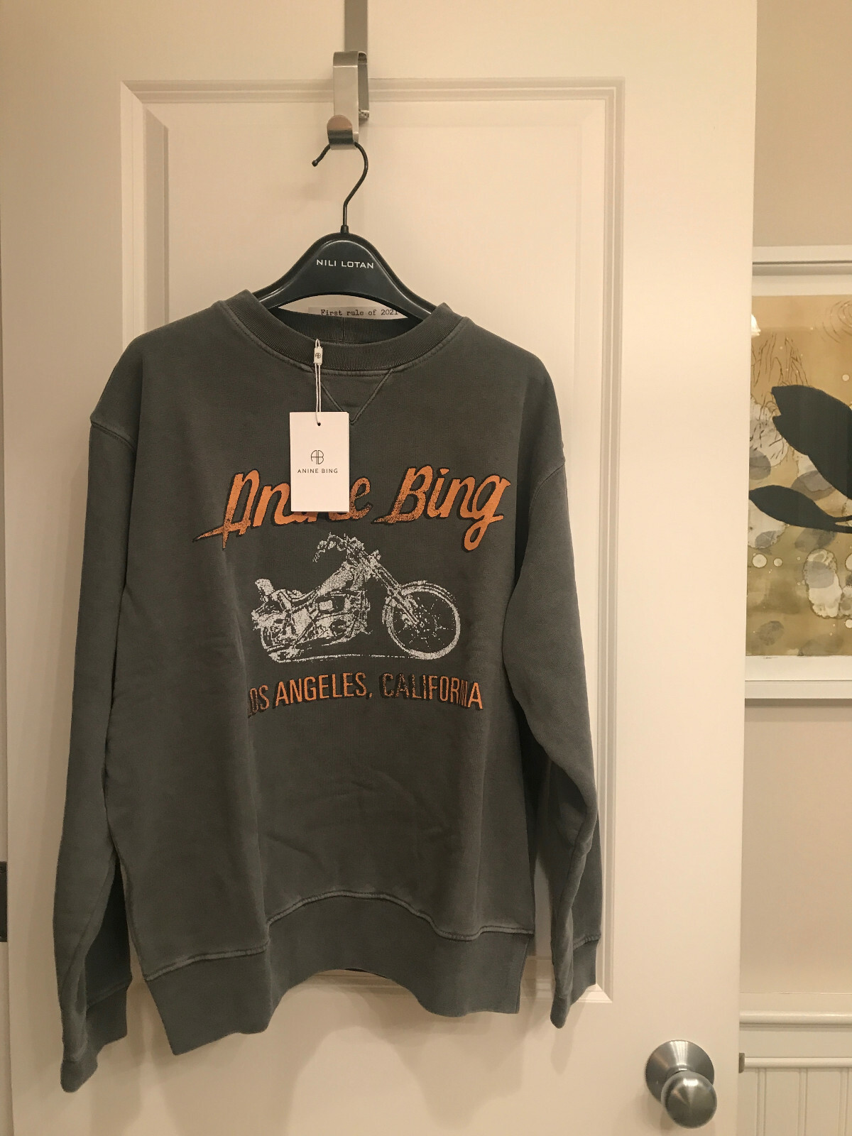 anine bing ramona sweatshirt motorcycle