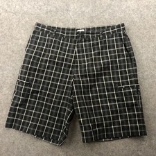 Adidas Shorts Men 36 Gray Plaid Cargo Pocket ...