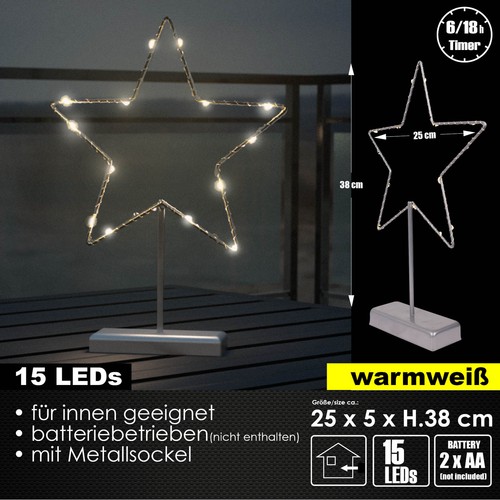 LED Tischleuchte Stern Metall