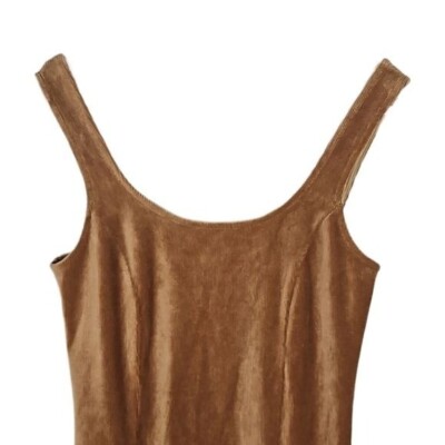 light brown velvet dress Brown Velvet Knee Length Dress with Sweetheart Neckline and Long Sleeves