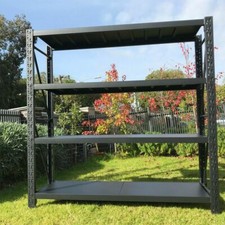 2M Matte Black Heavy Duty Workshop Racking Storage Shelving Garage Shelves Racks