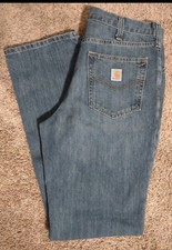 Men's Carhartt Holter Relaxed Fit Blue Denim Jeans Size 34 X 36
