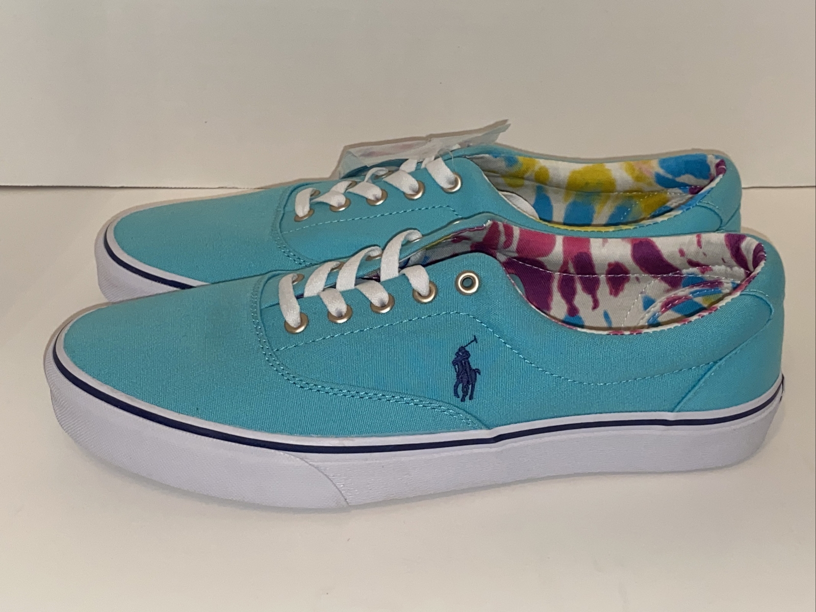 Sneakers casual Ralph Lauren Keaton Pony taglia 11 turchese da uomo