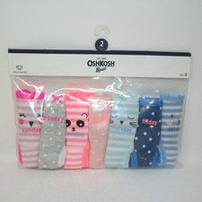 OshKosh Girls Size 2 Underwear 7 Panties Week Days Animal Faces Stripes Dots
