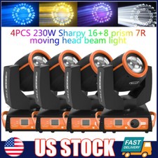 1-4PCS 230W 7R Zoom Moving Head Beam Sharpy Light 8 Prism Strobe DMX 16Ch Party