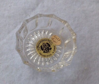 Full Lead Crystal Round Salt Cellar / Ring Holder - West Germany New