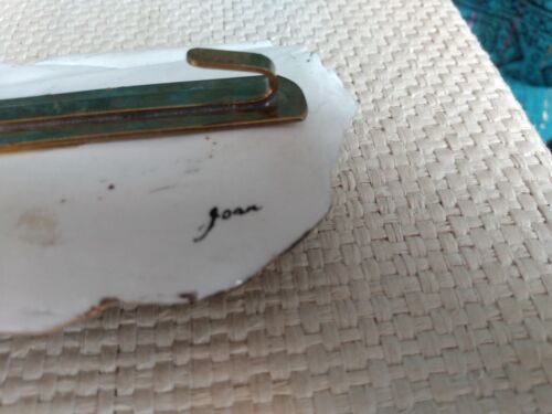 VINTAGE ARTIST MADE SIGNED POTTERY 2 PIECE RING AND REAL PEARLS HIGHLIGHTS GOLD - Picture 12 of 12