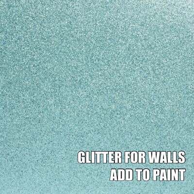 100g FEINER HELL AQUABLAU GLITZER FÜR WÄNDE DISPERSIONSFARBENZUSATZ 0,008'' 0,2mm