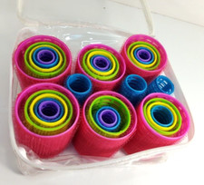Brush Rollers Curlers Self Grip 31 pieces 5 Sizes Nesting Inside Case