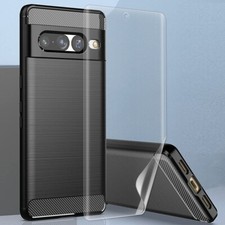 HD Soft Hydrogel Screen Protector Carbon Fiber Soft Case Fits Google Pixel 7 Pro