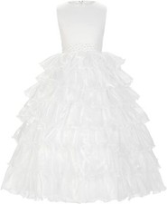 Girls Multi-Layered Dress, Princess Bridesmaid Wedding Pageant Holiday