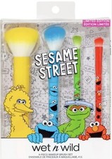 Juego de 4 brochas de maquillaje Sesame Street Wet N Wild edición limitada, nuevas