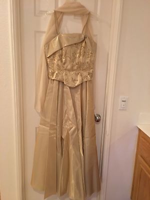 strapless open back dress Johnathan Kayne Sydney's Closet JK2010 Size 18 Sequin Prom Dress Long Sleeve Mermaid