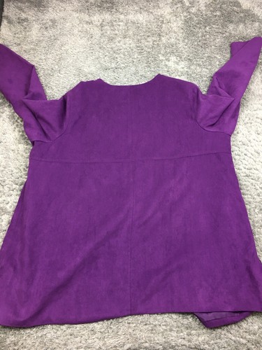 SUSAN GRAVER Jacket Woman Size 3X Plus Style Button Up Purple - Picture 9 of 11