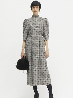 Rodebjer Savannah Dress Black White Midi Size Small