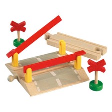Brio Level Crossing 4-Part Accessory for Wooden Railway Rail Train Toy Wood