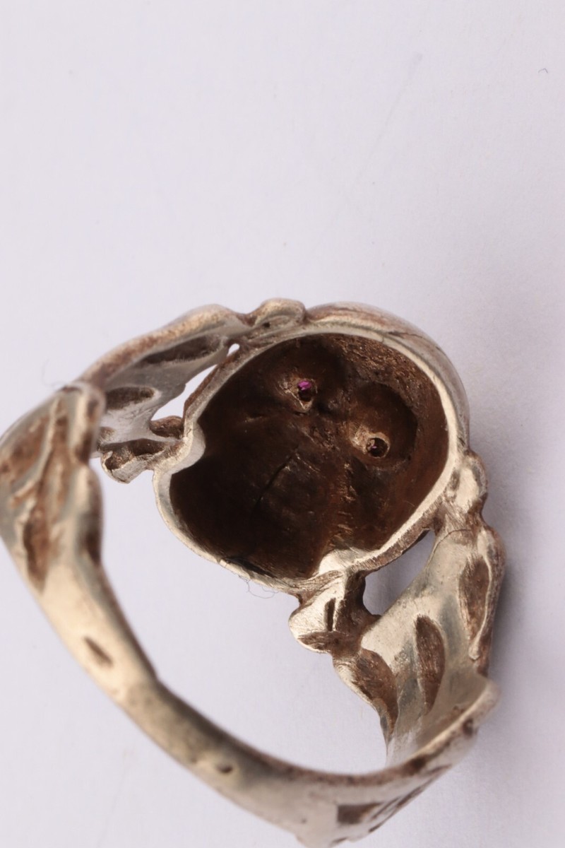 Ring 835 Sterling Silver WW1 wwI Snake WW2 wwII Skull Bones