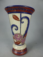 MAGNIFIQUE VASE DE STYLE ART DECO EN CERAMIQUE EMAILLEE CRABE 465-2