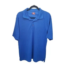 Champions Tour Mens Sz XL Blue Solid Short Sleeve Golf Polo Shirt