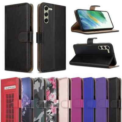 Hülle für Samsung A16/A35/A55/A15 Leder Wallet Handy Cover & Displayschutz