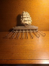 Vintage Tie/belt Holder With Historic Ship.