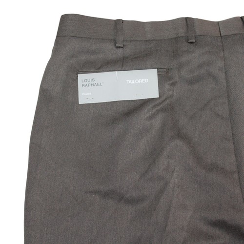 NWT Louis Raphael Mens Sz 42 Tailored Pleated Brown Dress Pants Office Wedding - Picture 8 of 14