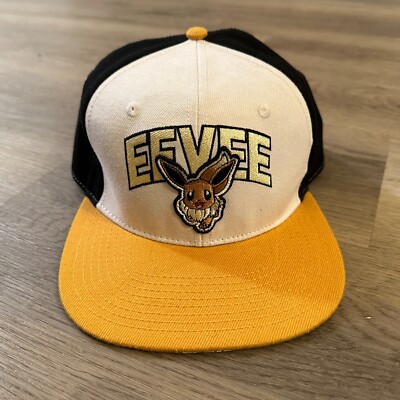 Pokemon Eevee Bioworld Snapback Hats Nintendo Pokémon EEVEE Color Block  SnapBack Hat Adjustable Baseball Cap