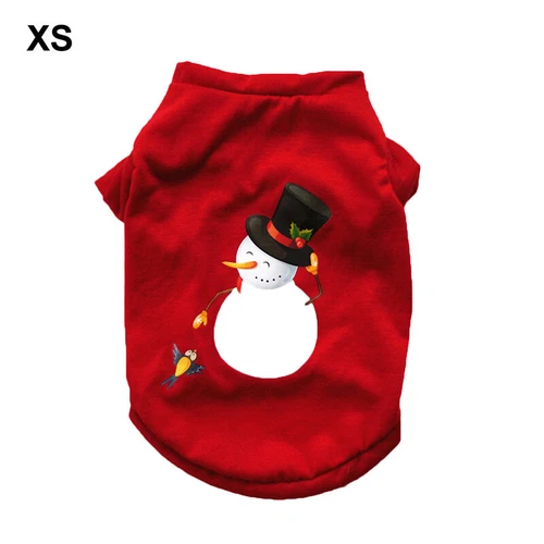 Christmas Red Pet Clothes Puppy Dog Jumper Small Yorkie Chihuahua Cat T-shirts🌸 - Picture 28 of 81