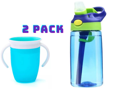 2pack Fast Ship Bundle Deal Baby Bottle Straw & Munchkin Miracle Trainer Cup US