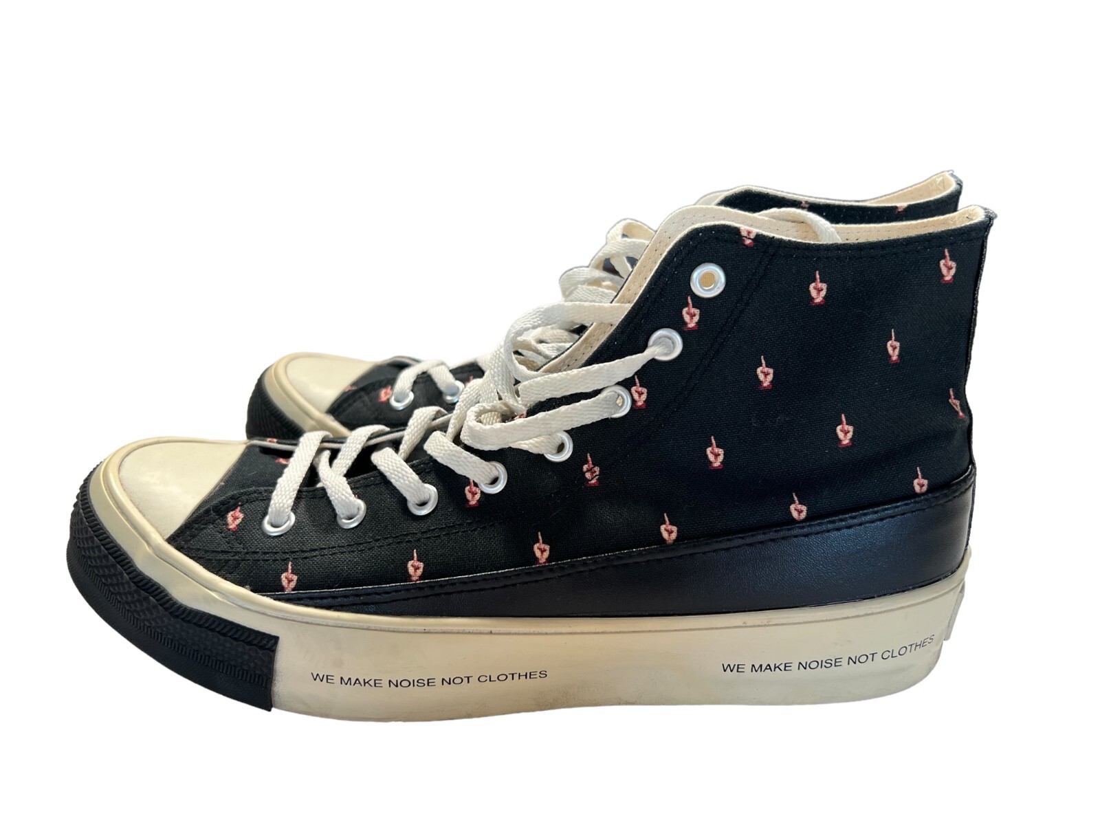 UNDERCOVER MIDDLE FINGER PATTERN CANVAS SNEAKERS … - image 6