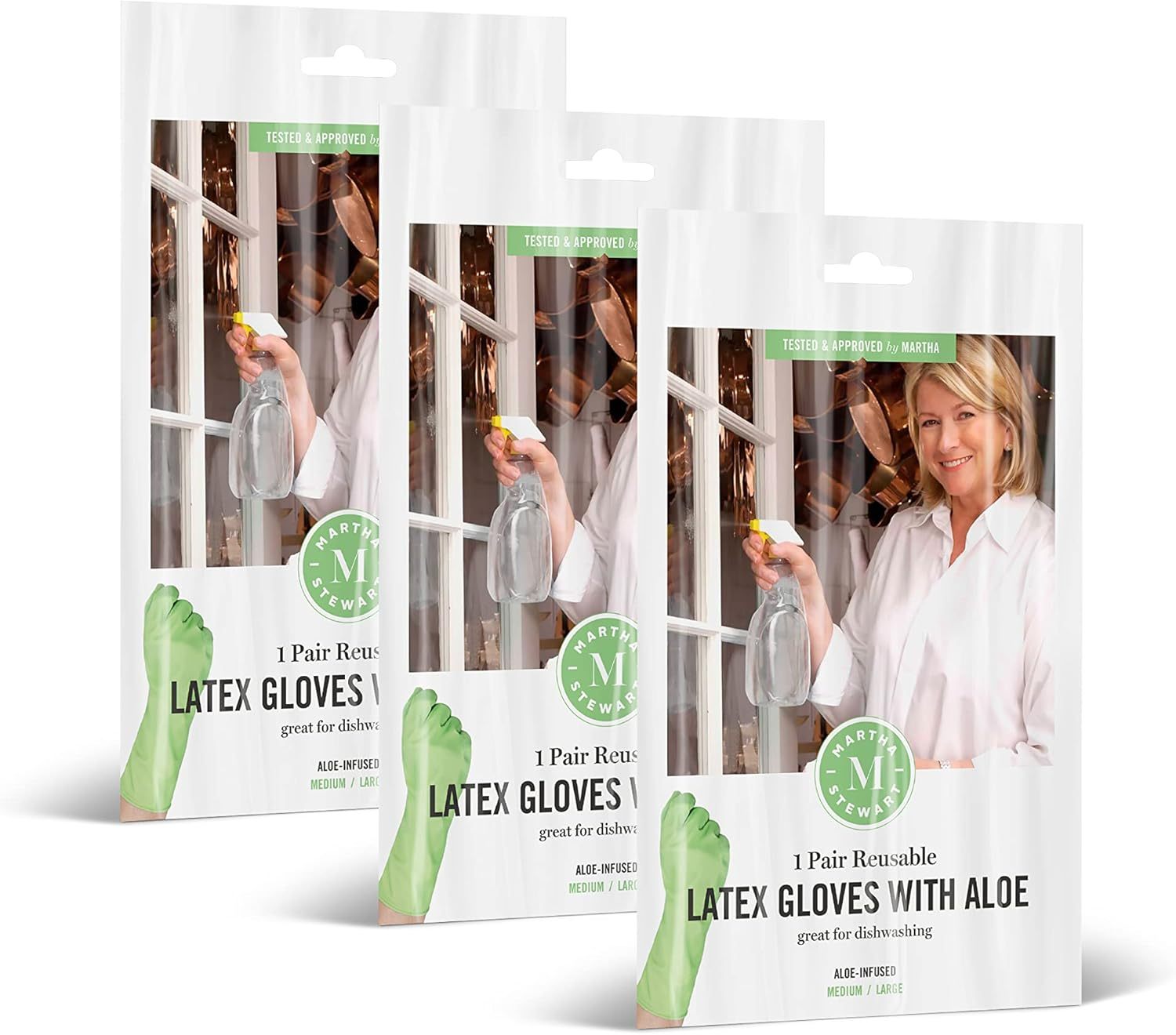Medline Aloe-Infused Reusable Latex Cleaning Gloves for Household Tasks