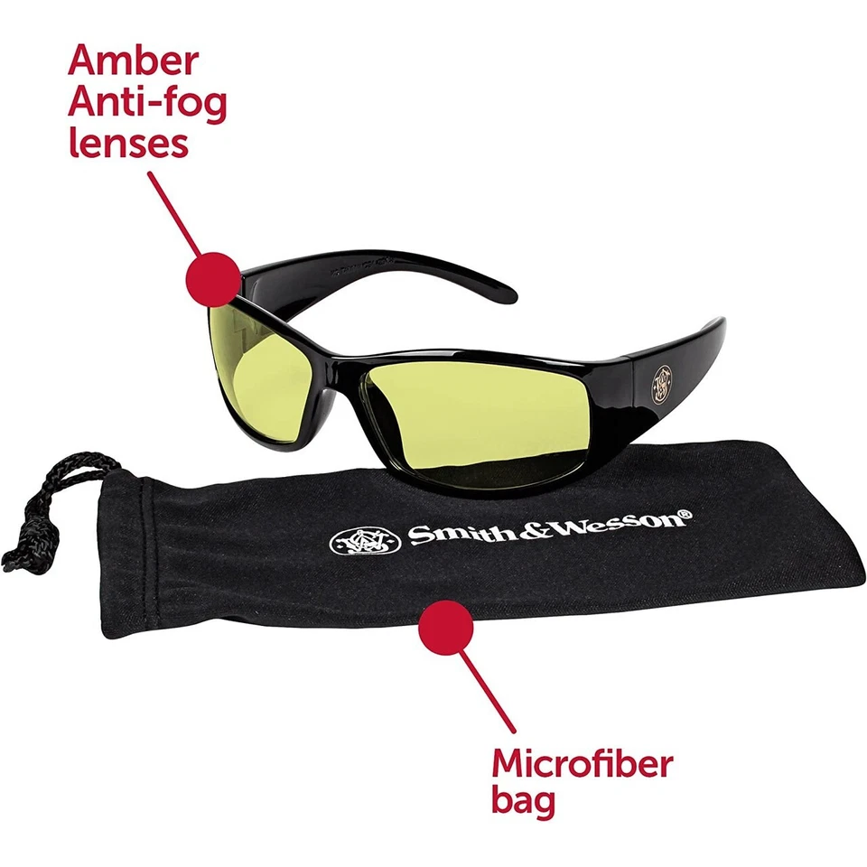 Smith & Wesson 21305 Marco Negro Ámbar Lente Antiniebla Disparo Gafas de Seguridad Foto 2 de 4