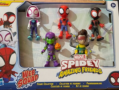 Disney JR SPIDEY & HIS AMAZING FRIENDS Action Figure 5 PK WEB SQUAD DOC OCK NEW