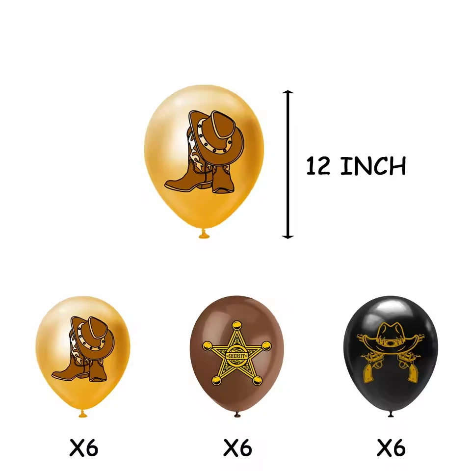 18PCS Western Cowboy Balloon Set Party Supplies Kids Birthday Decoration - image 2 of 2