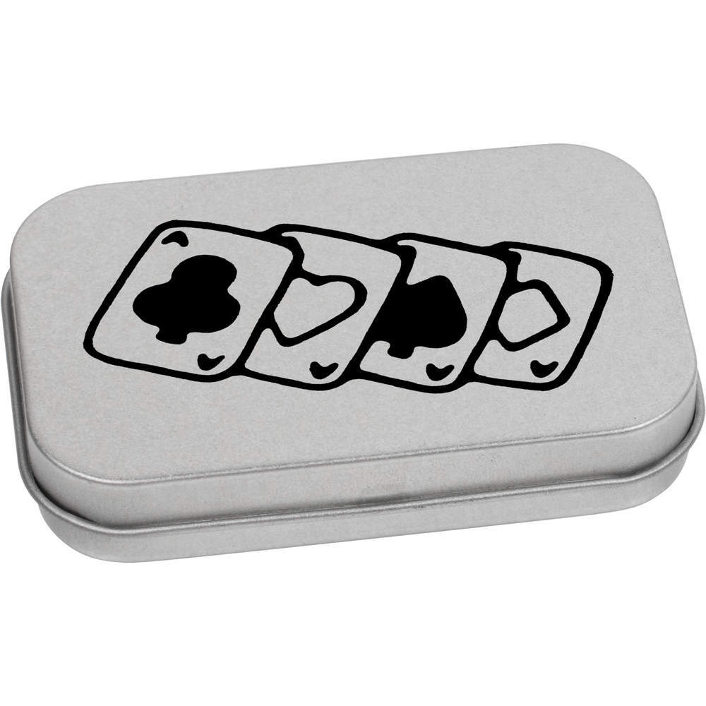 'Playing Cards' Metal Hinged Tin / Storage Box (TT021181)