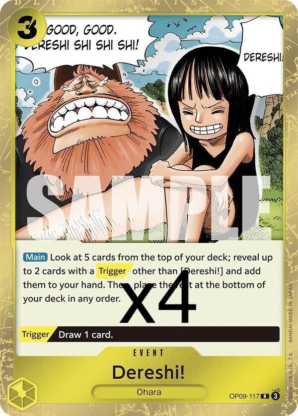 4X One Piece Card Game Dereshi! OP09-117 Rare NM