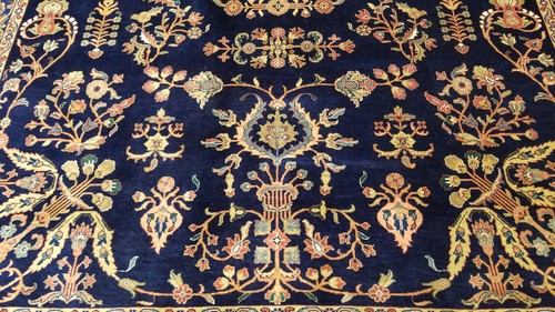 8 x 10 Stunning Beautiful fine Quality Indo Sarouk Hand Knotted Wool Rug - Picture 7 of 12