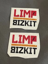 Lot (2) LIMP BIZKIT 1 1/2" x 1 3/4" Band Logo STICKERS Fred DURST FAST! FREE
