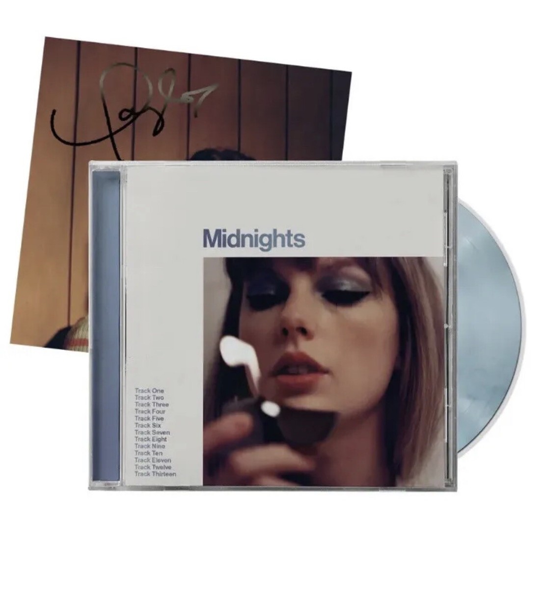 Sealed Taylor Swift Midnights Moonstone Blue CD Autograph hand