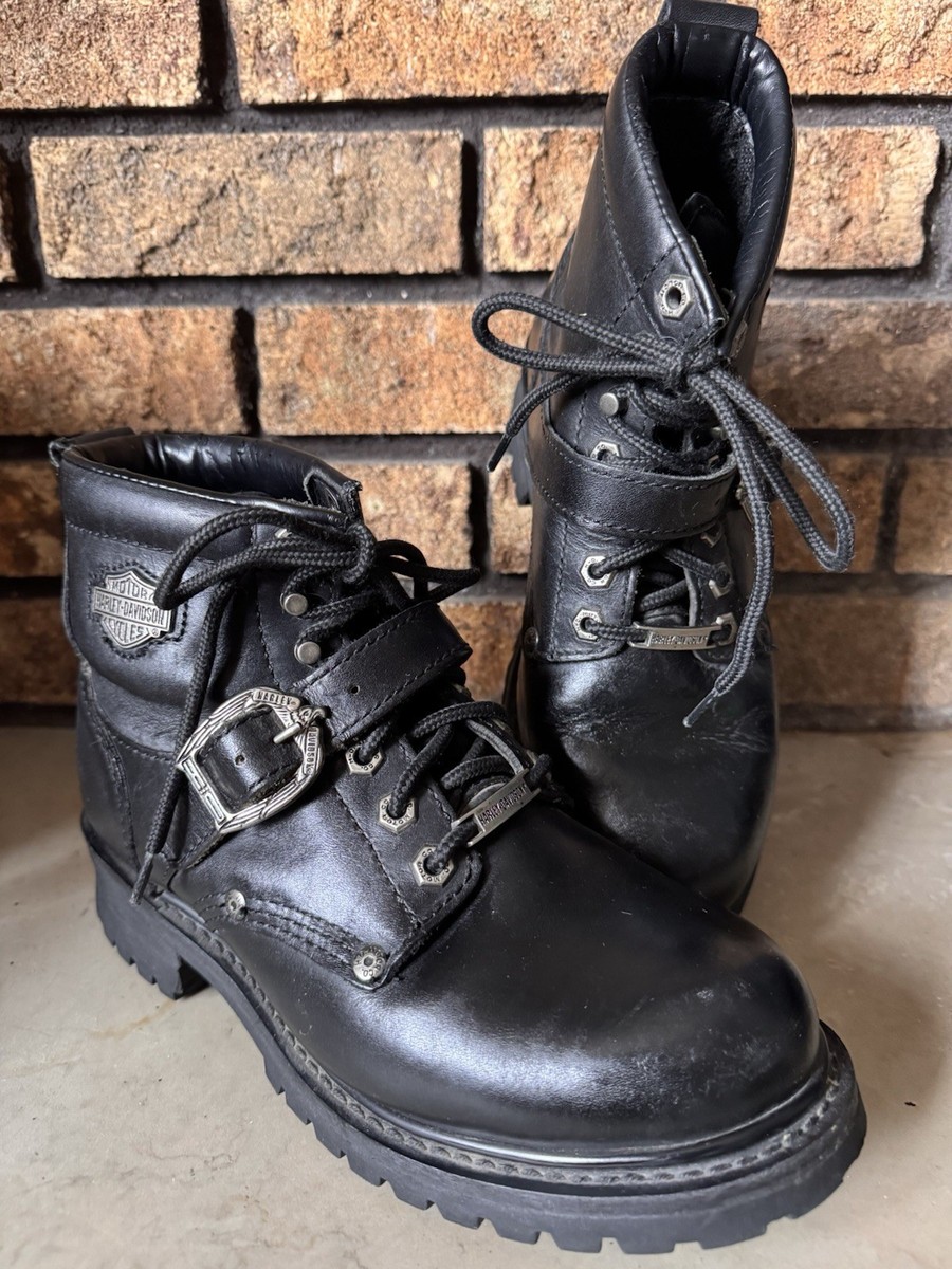 Harley Davidson Black Leather Boots Women display picture 3