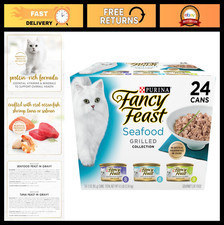 Seafood Variety Pack Wet Cat Food, 3 oz Cans, 24-Pack - Real Seafood in Gravy, N