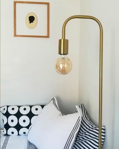  63.75'' Industrial Antique Brass Minimalist Floor Lamp for Living Room, Gold