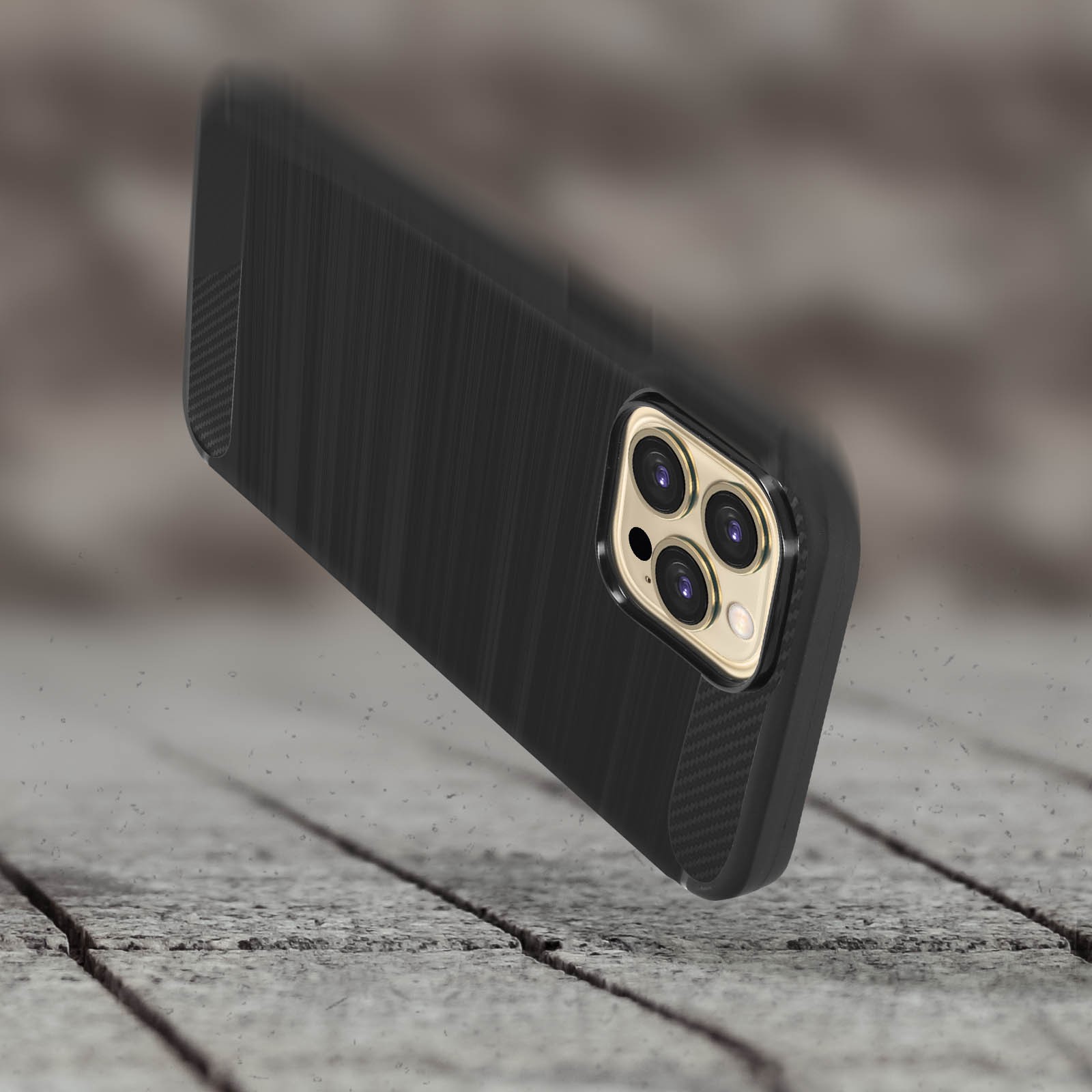 Coque iPhone 13 Pro luxe en carbone véritable et aluminium noir - 3