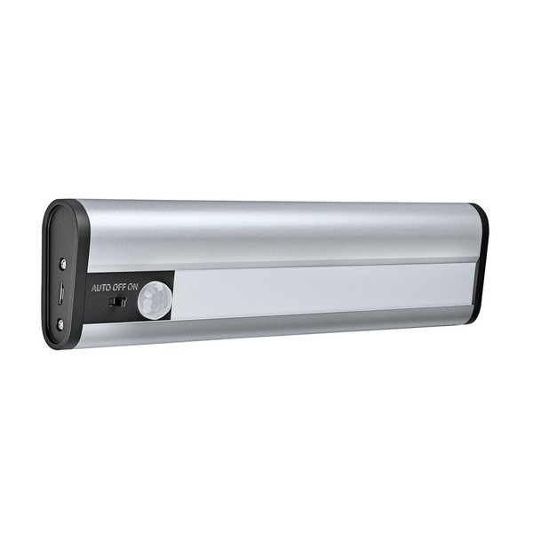 Led Akku Wandleuchte Alu Silber Osram 4000K Sensor L:20Cm Wandlampe Flur-image