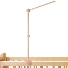 Baby Crib Mobile Holder Beech Wood with Anti-Slip Attachment for Nursery