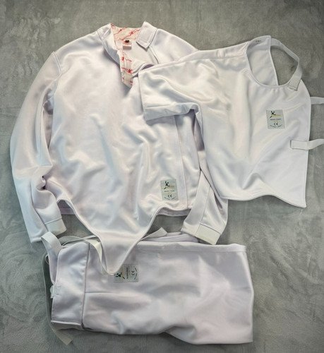 LEONARK 350NW Fencing Uniform Suit - Pants Jacket Vest Set Size 60 White
