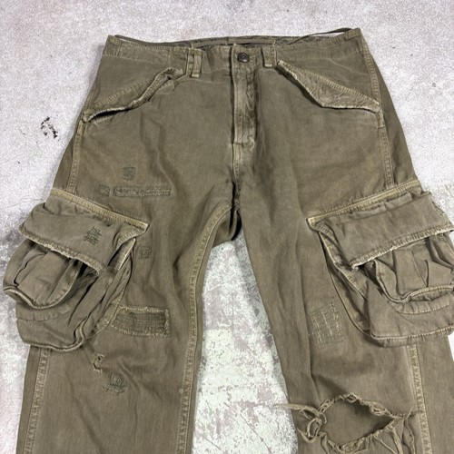 Vintage Y2K Canvas Cargo Pants Men’s Size 32x32 Streetwear Grunge Olive Green, $16.19 - Photo 2
